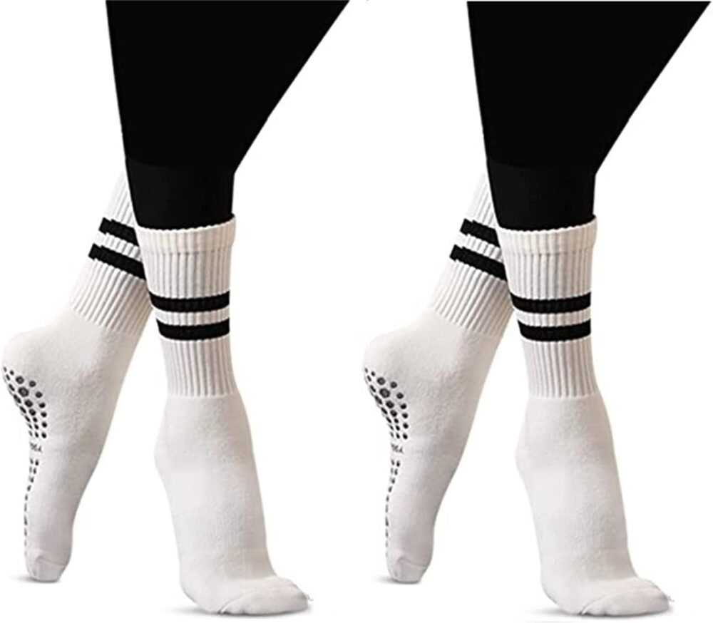 Women's Pilates Anti-slip Socks, Yoga Anti-slip Long Socks, suitable for ballet, ballet bars, dance, etc., 2-5 pairs per pack