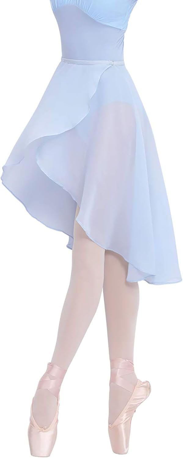 Girls' Women's Ballet Skirt, Asymmetrical Side-Slit Tulle Chiffon Dance Skirt, Suitable for Wearing with a Bodysuit