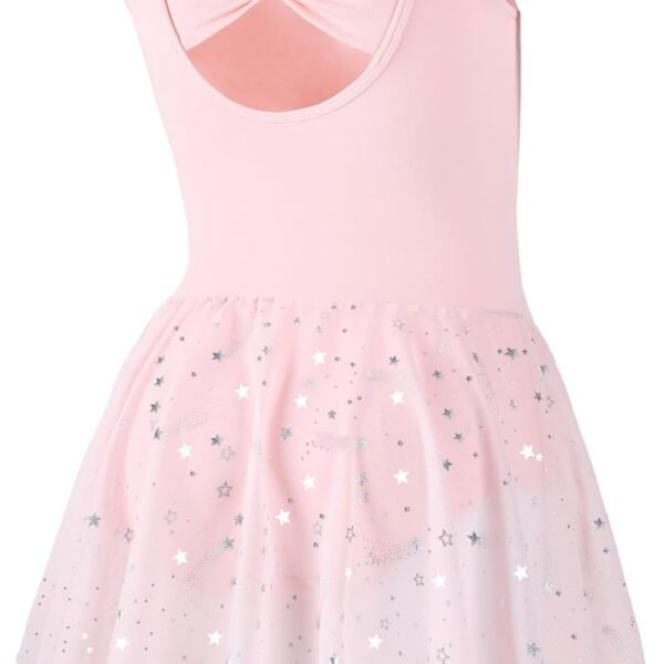 Girls' ballet toddler sparkly dance leotard dresses with ruffled sleeves