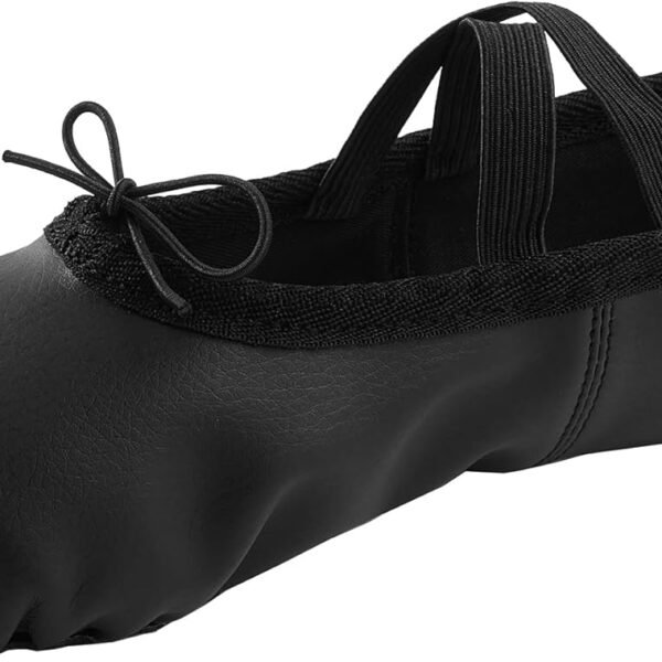 Women's PU Leather Ballet Shoes, Split-Sole Flat Ballet Shoes, Adult Dance Training Shoes