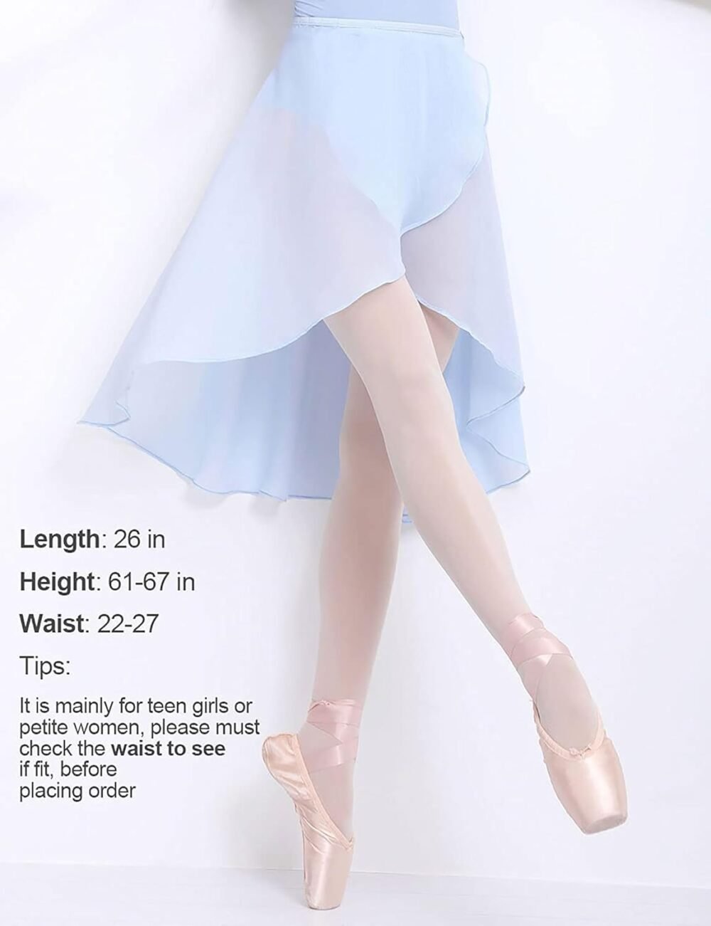 Girls' Women's Ballet Skirt, Asymmetrical Side-Slit Tulle Chiffon Dance Skirt, Suitable for Wearing with a Bodysuit - Image 2