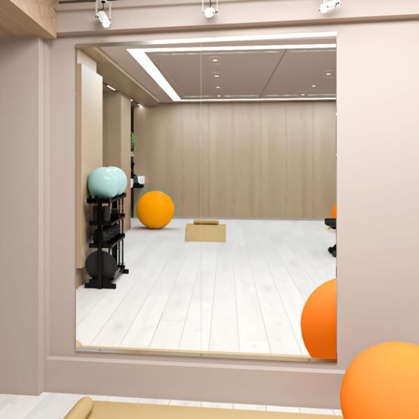 Dance Mirror, 57-inch x 24-inch - 2-piece large yoga mirror, frameless full-length mirror, suitable for fitness, tempered glass, wall-mounted, suitable for dance studios and garages.