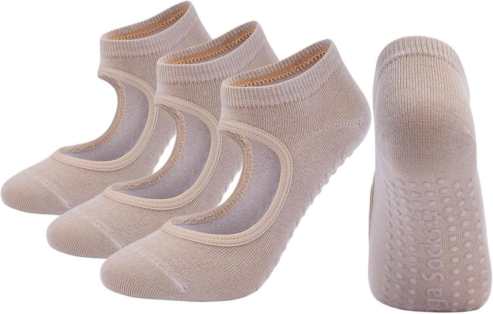 Women's yoga socks, non-slip Pilates socks, with anti-slip mat, suitable for Pilates, ballet, barefoot sports and dance