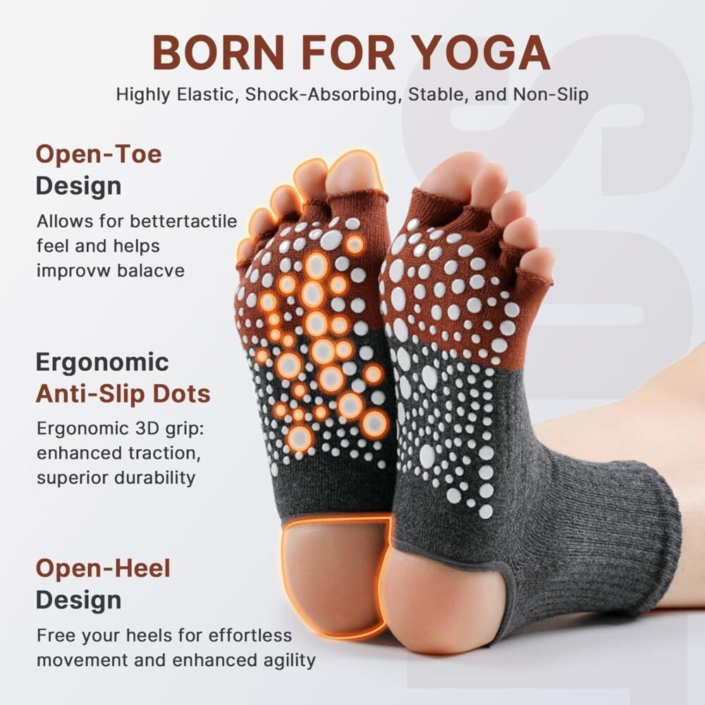 Women's Pilates Socks with anti-slip texture; yoga anti-slip socks, suitable for ballet bar dance training and hospital use. - Image 2