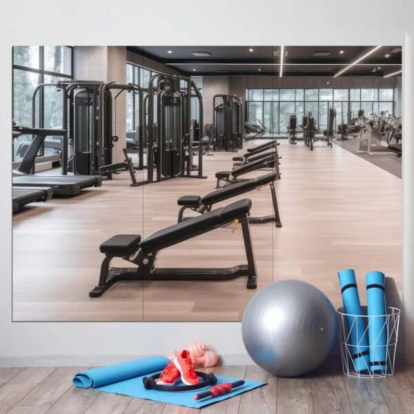 3-Piece Dance Mirror, 48-inch x 24-inch, Large Frameless Full-Length Mirror, Acrylic Material, Wall-Mounted, Suitable for Yoga, Home Gyms, Fitness, Workouts, Bedrooms, Garages, and Dance Studios