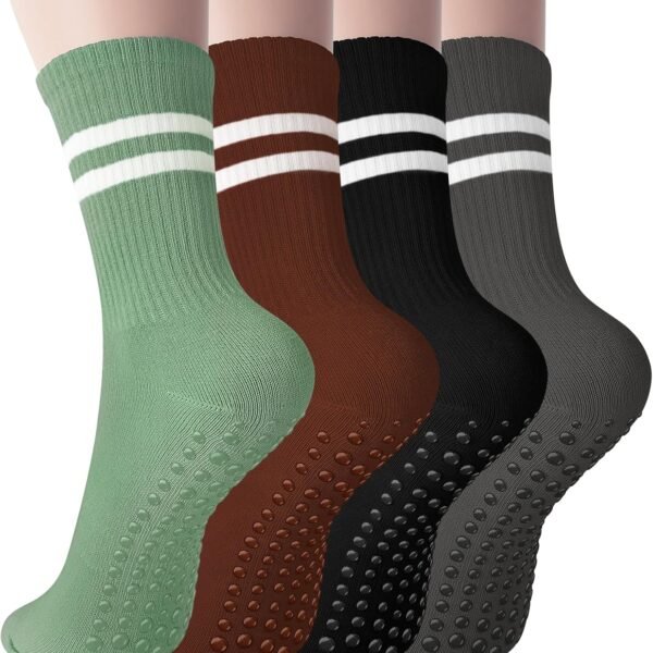 Women's long non-slip Pilates socks, with anti-slip particles, suitable for ballet, dance, hospital sports, non-slip sports