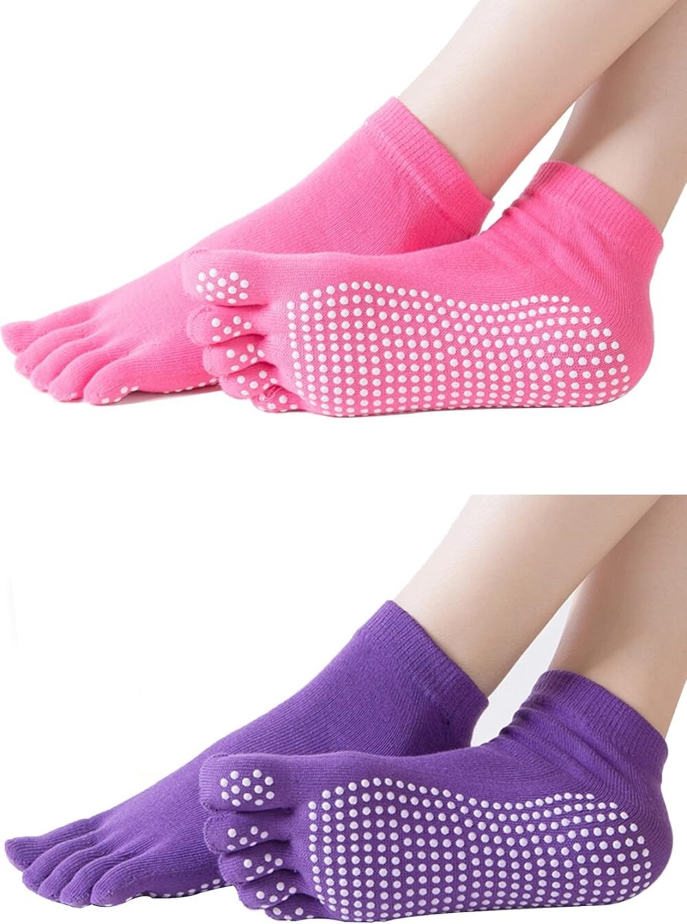 Women's Half-Pair Anti-slip Yoga Socks, Anti-slip Full Toe, Suitable for Pilates, Ballet, Dance, etc. - Image 2