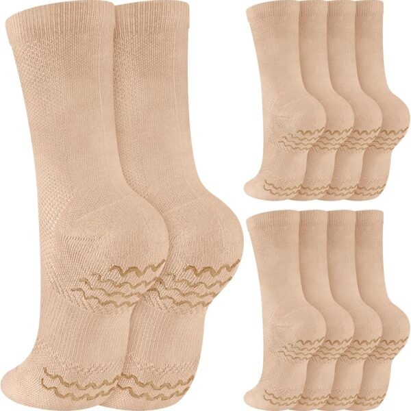4-Pair Dance Socks (Anti-Slip), suitable for dancers, women, and girls; ballet socks with rotation point compression ankle socks.