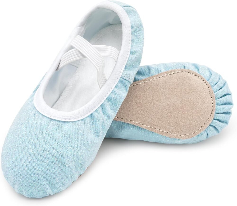 Girls' Glittering Ballet Shoes Metallic faux leather ballet flats, suitable for toddlers/little kids/older children