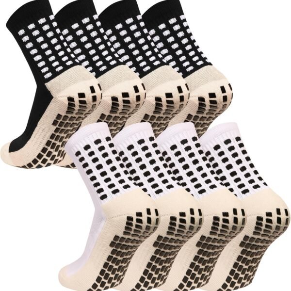 Men's non-slip soccer socks, non-slip sports socks, with anti-slip mat, suitable for soccer, basketball, etc., sizes 2/4/6